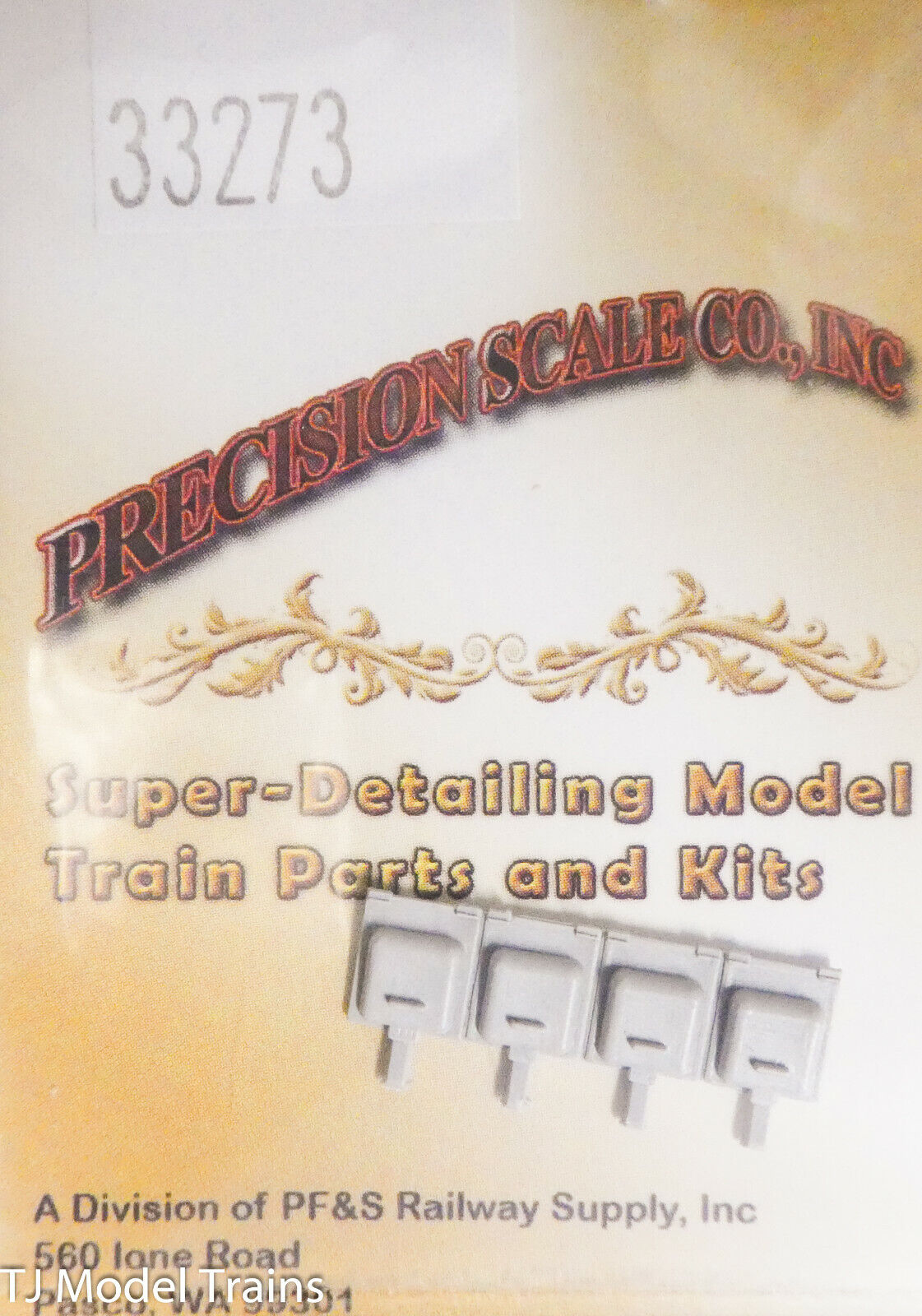 Precision Scale HO #33273 Lids, Waukasha Fuel Box, Passenger Cars (Plastic)