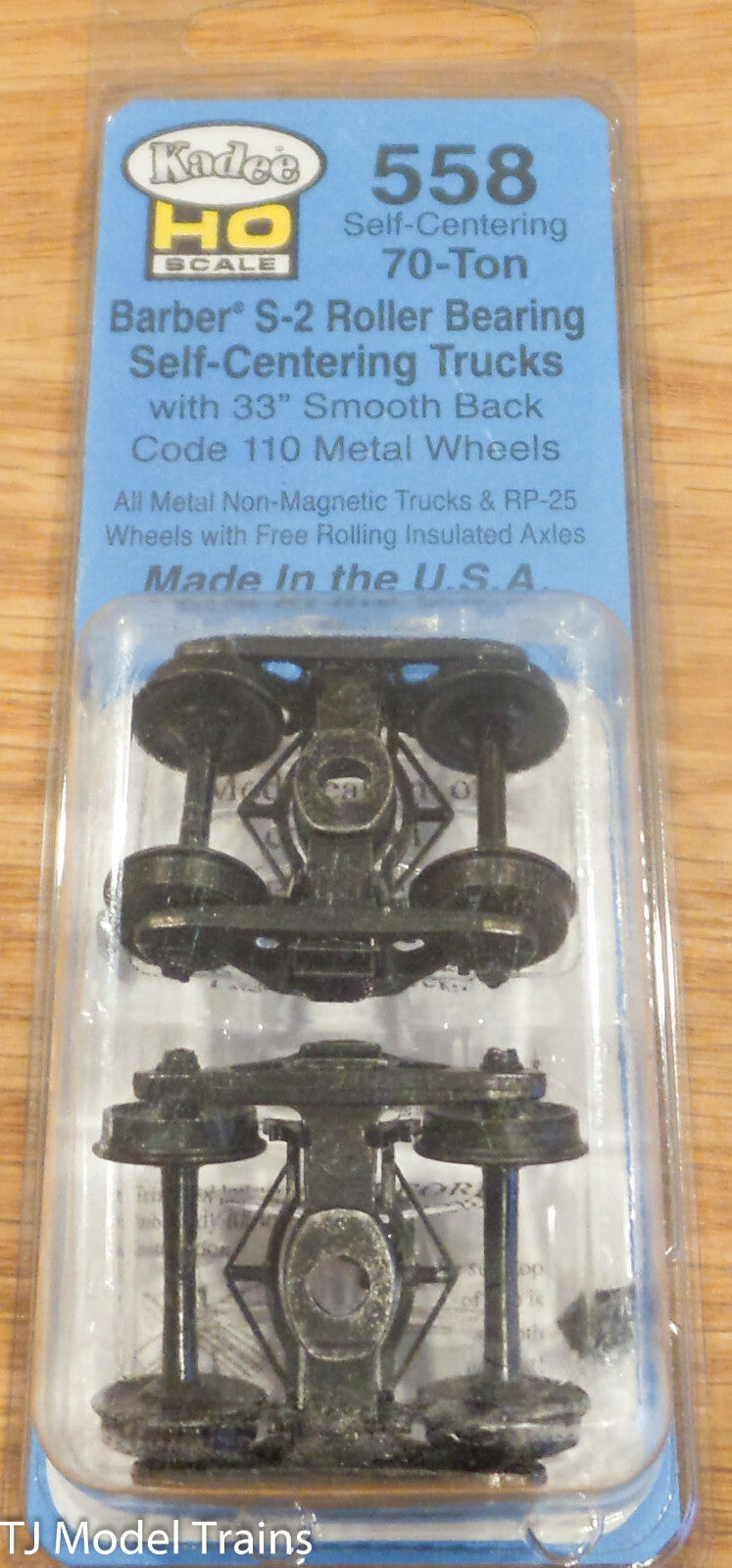 Kadee HO #558 Barber S-2 Roller Bearing Self-Centering Trucks 70-Ton