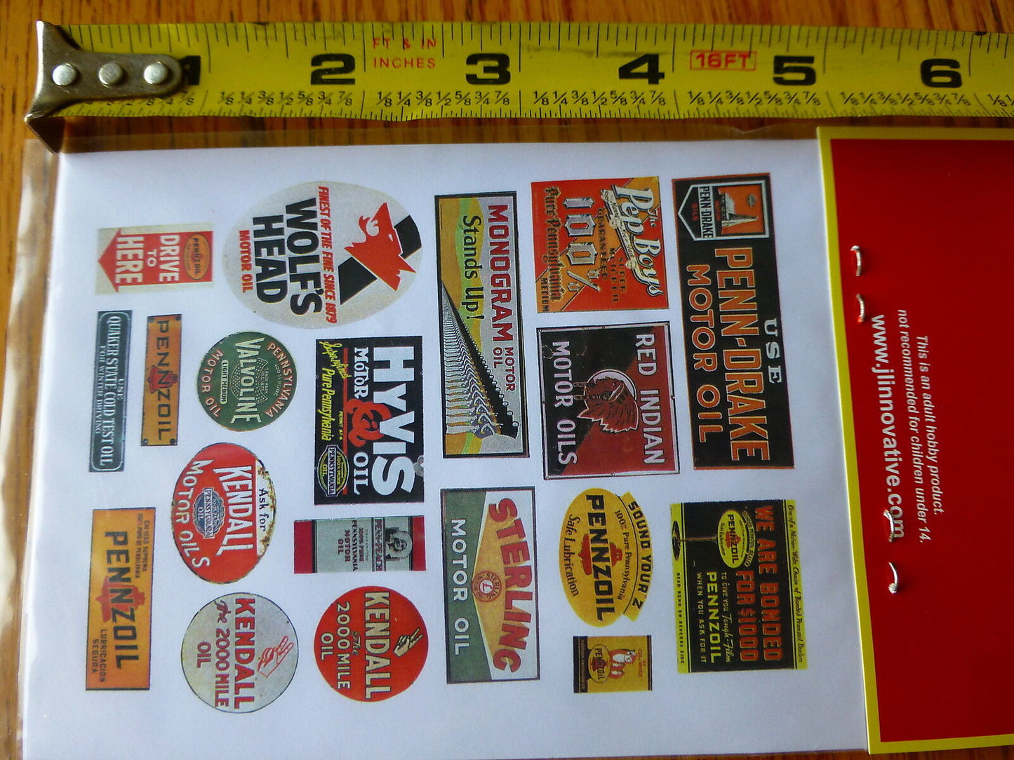 JL Innovative Design HO #294 Vintage Motor Oil Signs 1930s-50s (38)Paper Signs