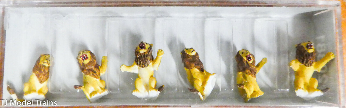 Preiser HO #20381 Animals -- Performing Lions - Seated (Painted Figures)