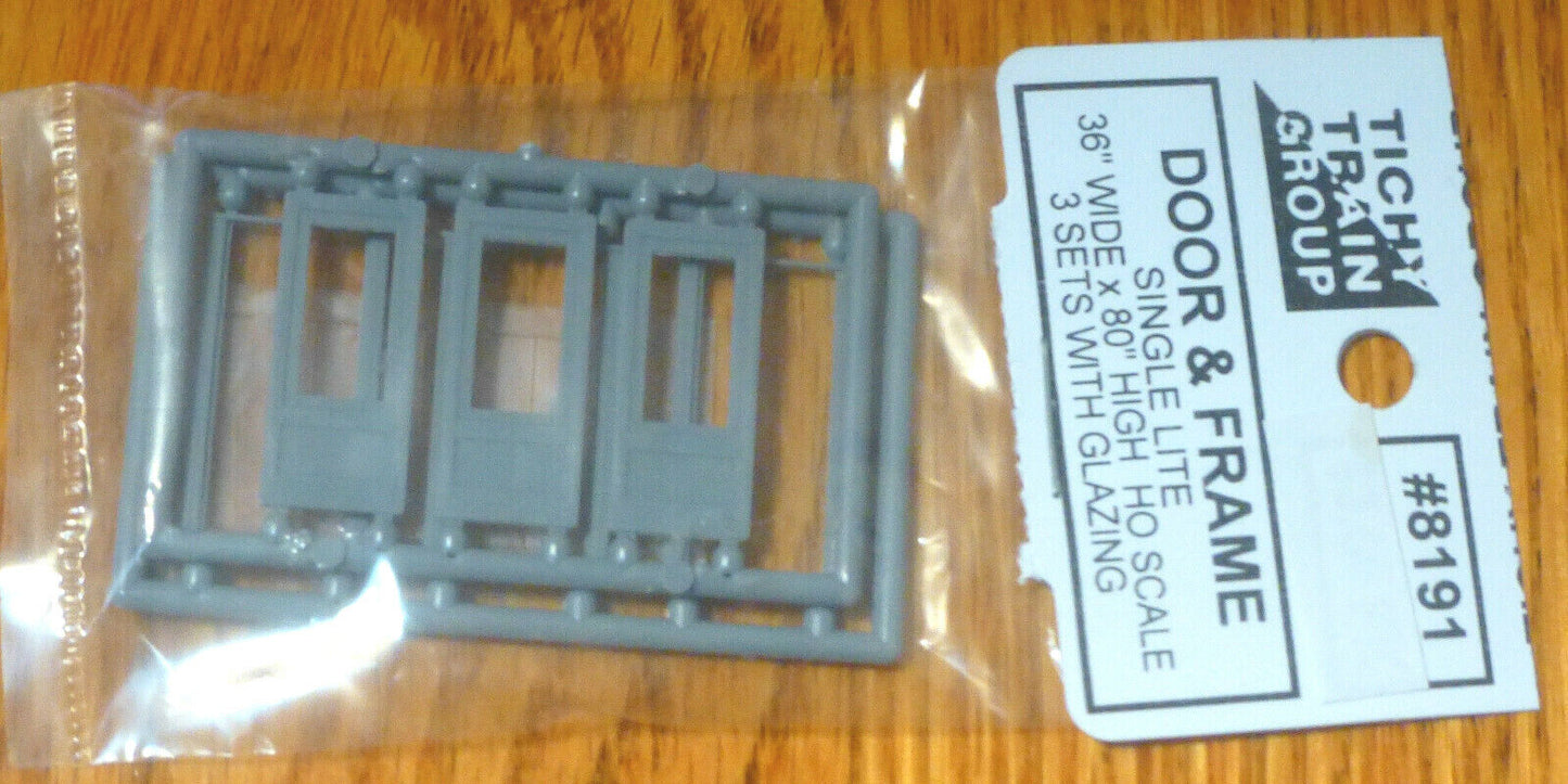 Tichy Train Group #8191 (HO Scale)Single-Lite Door w/Separate Frame -- Scale 36