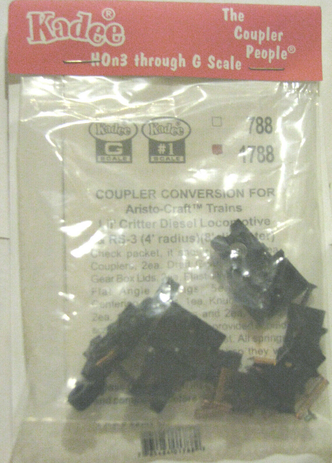 Kadee 1 Scale #1788 Coupler Coversion for Aristo-Craft Trains Loco RS-3