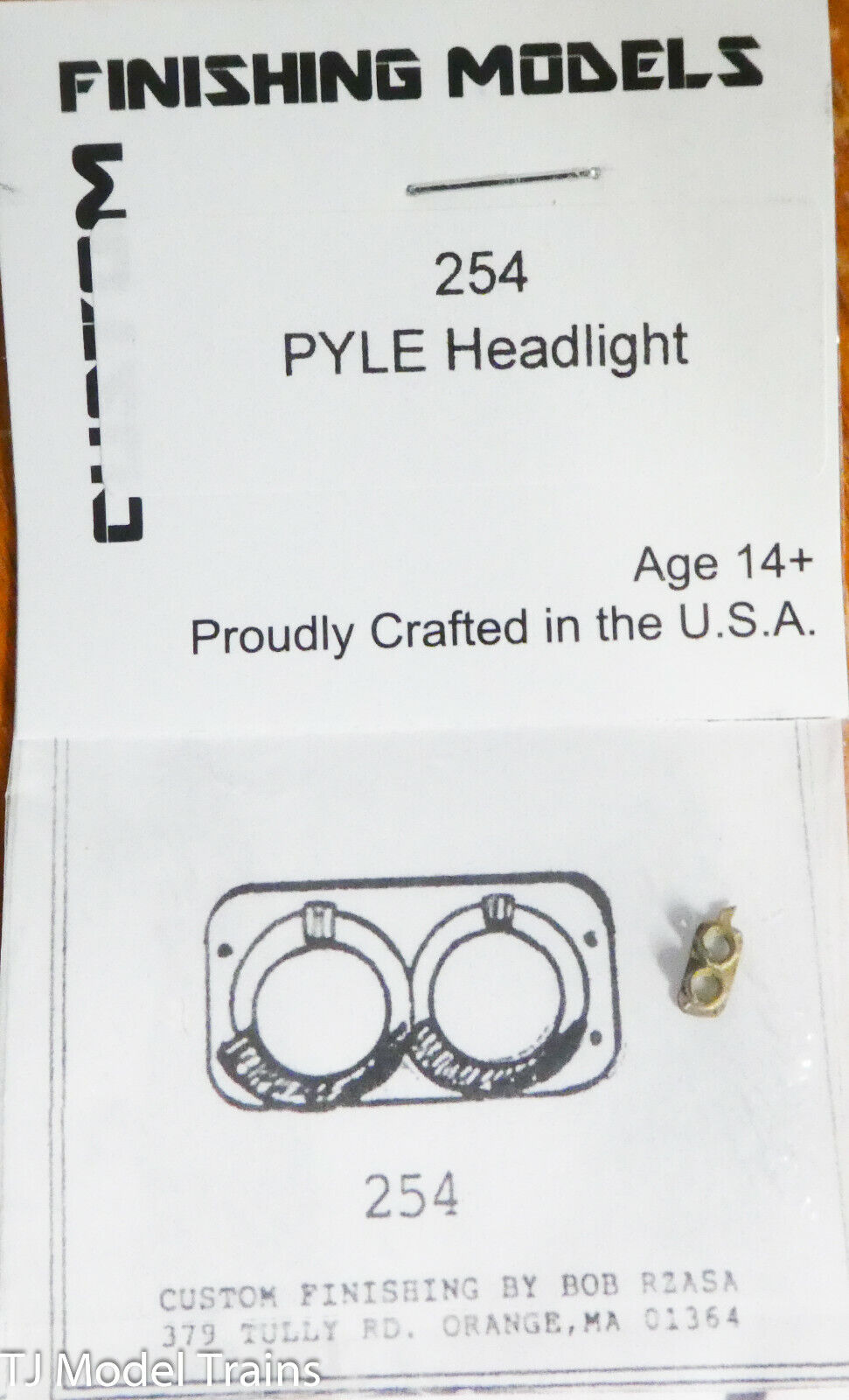 Custom Finishing Models HO #254 Dual Beam Headlights Pyle National w/Visor,Horiz