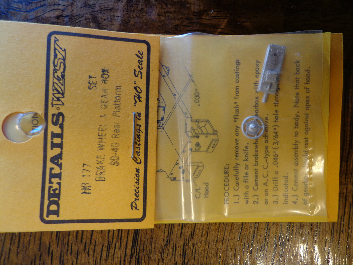 Details West HO #177 Brake Wheel & Gear Box (Light Cast)