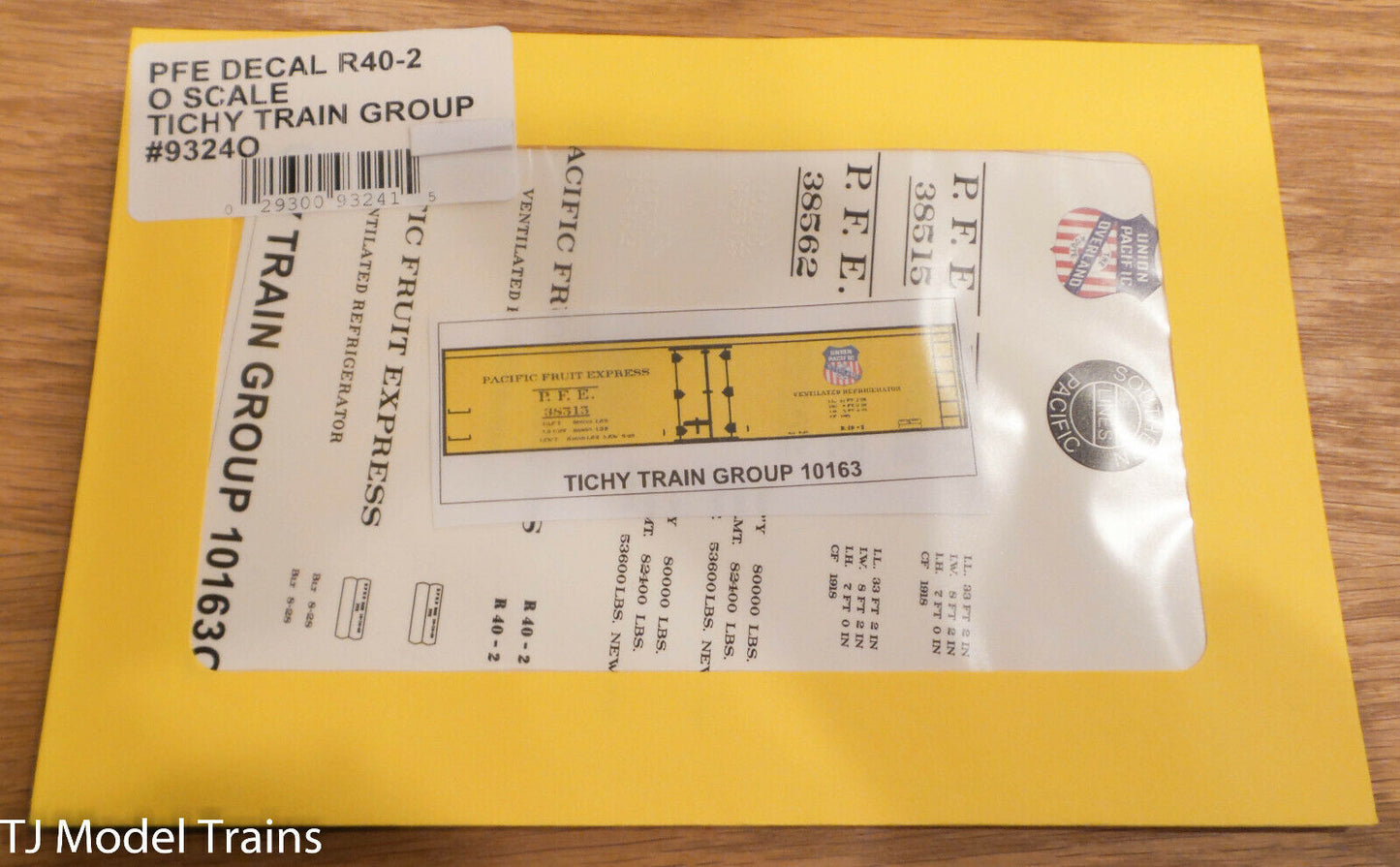 Tichy Train Group O #9324O PFE Decal R40-2