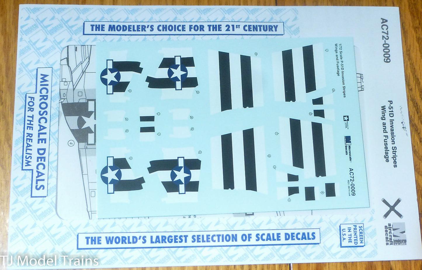 Microscale Decal #AC72-0009 P-51D Invasion Stripes Wing & Fuselage (Decal)