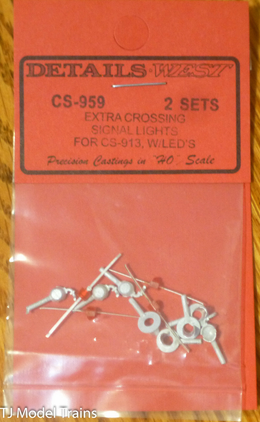 Details West HO #959 Extra Crossing Signal Lights for CS-914, w/LEDs(Light Cast)