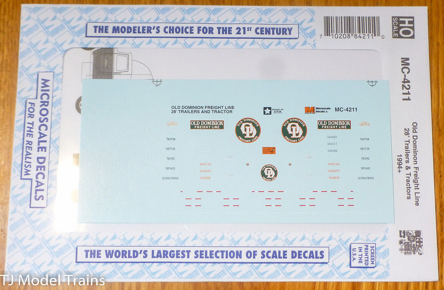 Microscale Decal HO #MC-4211 Old Dominon Freight Line 28' Trailers & Tractors