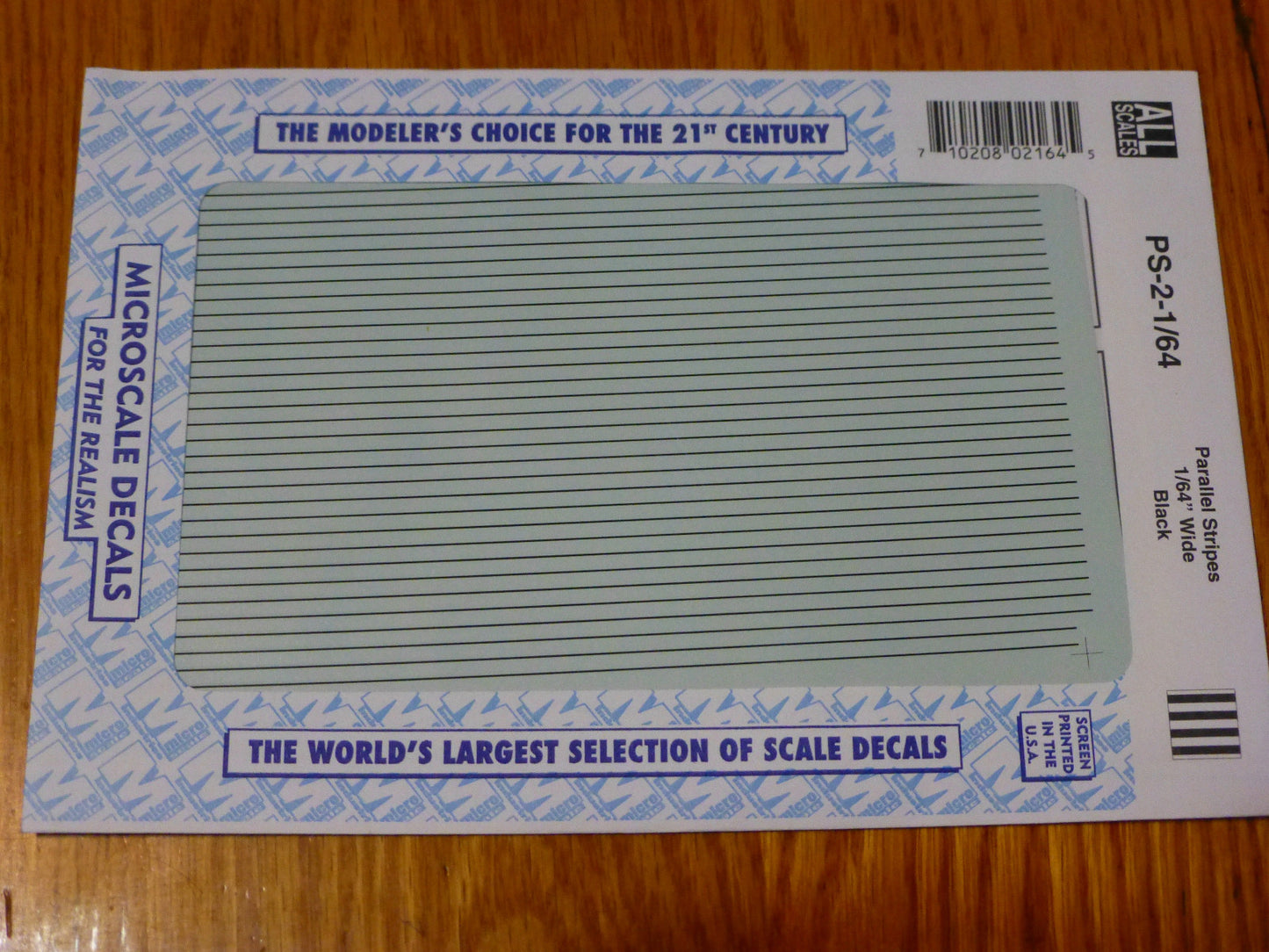 Microscale Decal #PS-2-1/64 Parallel Stripes (1/64" Wide) --Black