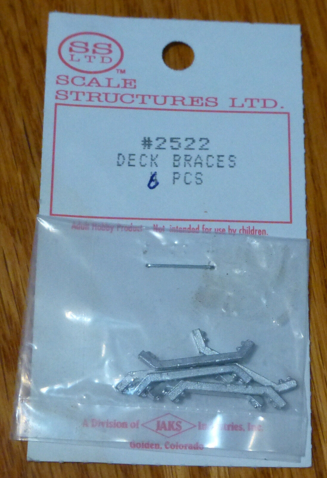 SS Ltd. HO #2522 Deck Braces (6) Cast Metal