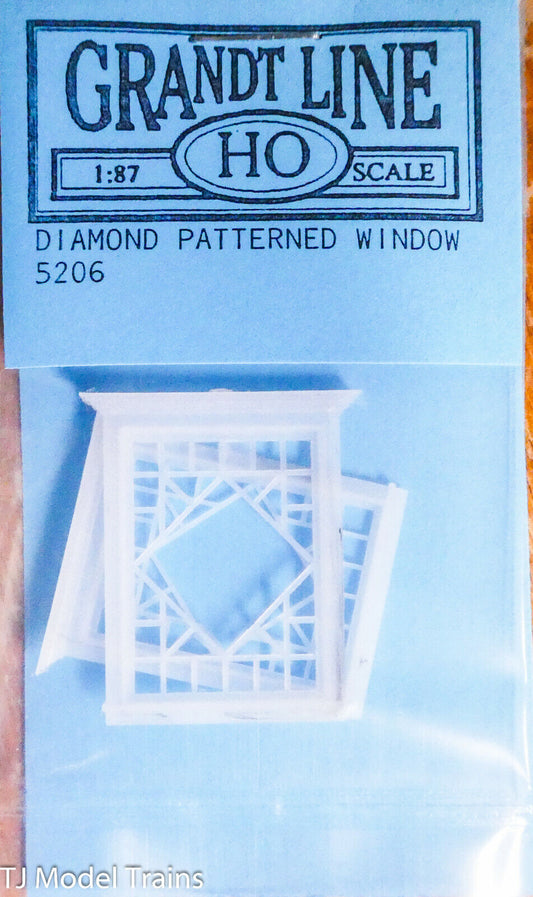 Grandt Line HO #5206 Diamond Patterned Window(2) Plastic / 1:87th Scale