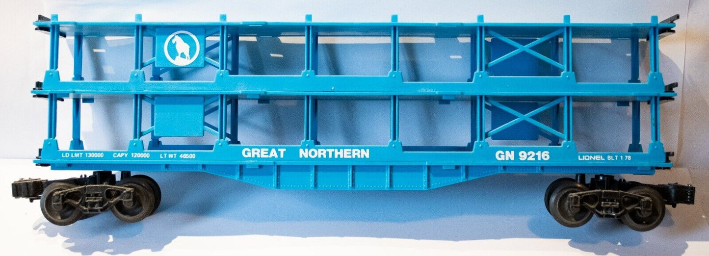 Lionel #9216 G.N. Great Northern Railroad 3-tier Auto Carrier O Gauge