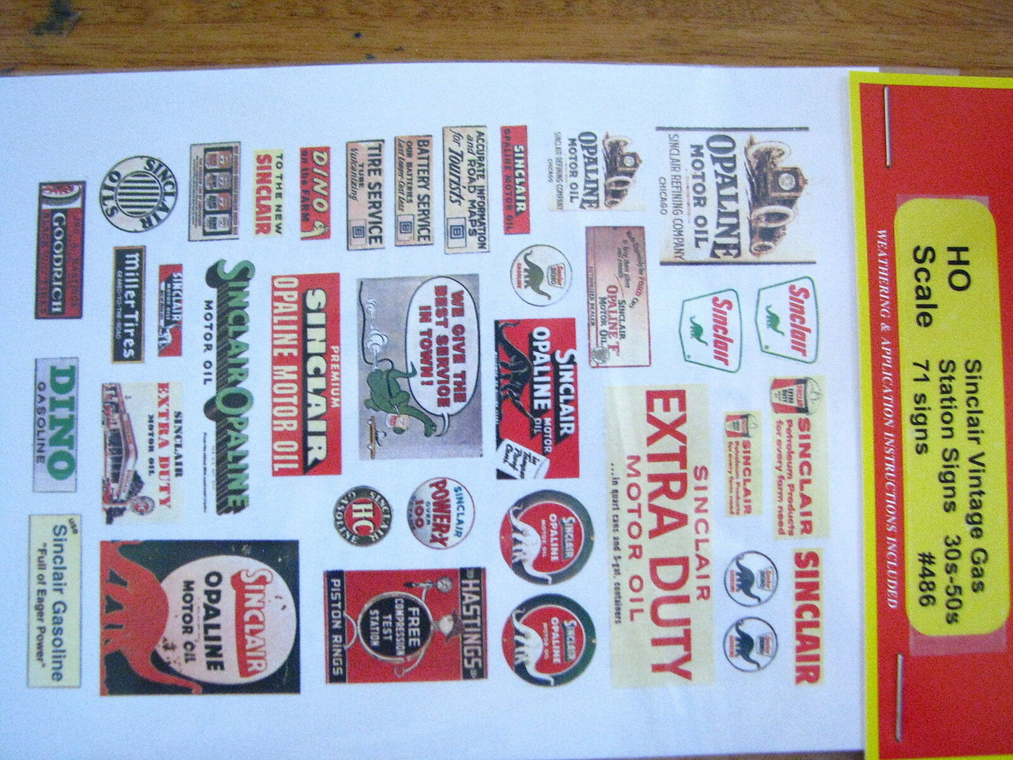 JL Innovative Design HO #486 Sinclaur Vintage Gas Station Signs 30s-50s (71Signs