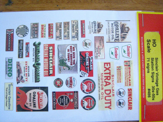 JL Innovative Design HO #486 Sinclaur Vintage Gas Station Signs 30s-50s (71Signs