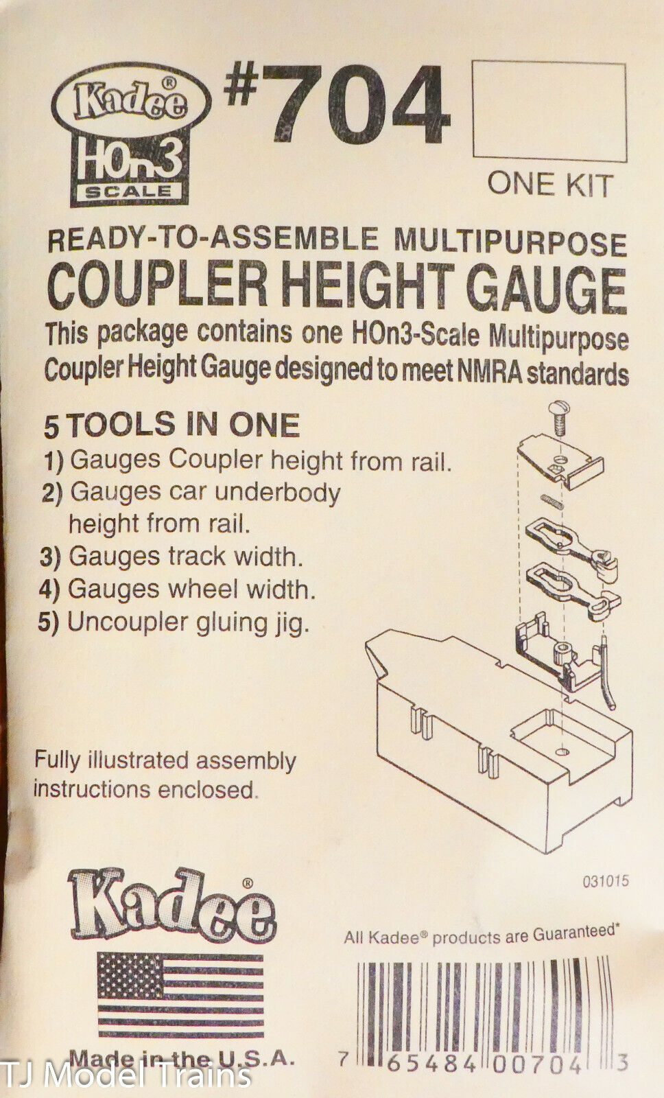 Kadee #704 Coupler Height Gauge -- For HOn3 Equipment ( HOn3 )