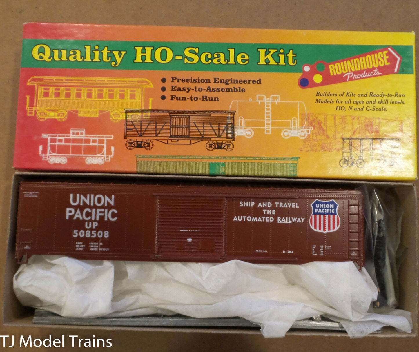 Roundhouse HO Scale Kit #07956 50' Single Door Box Car; Union Pacific