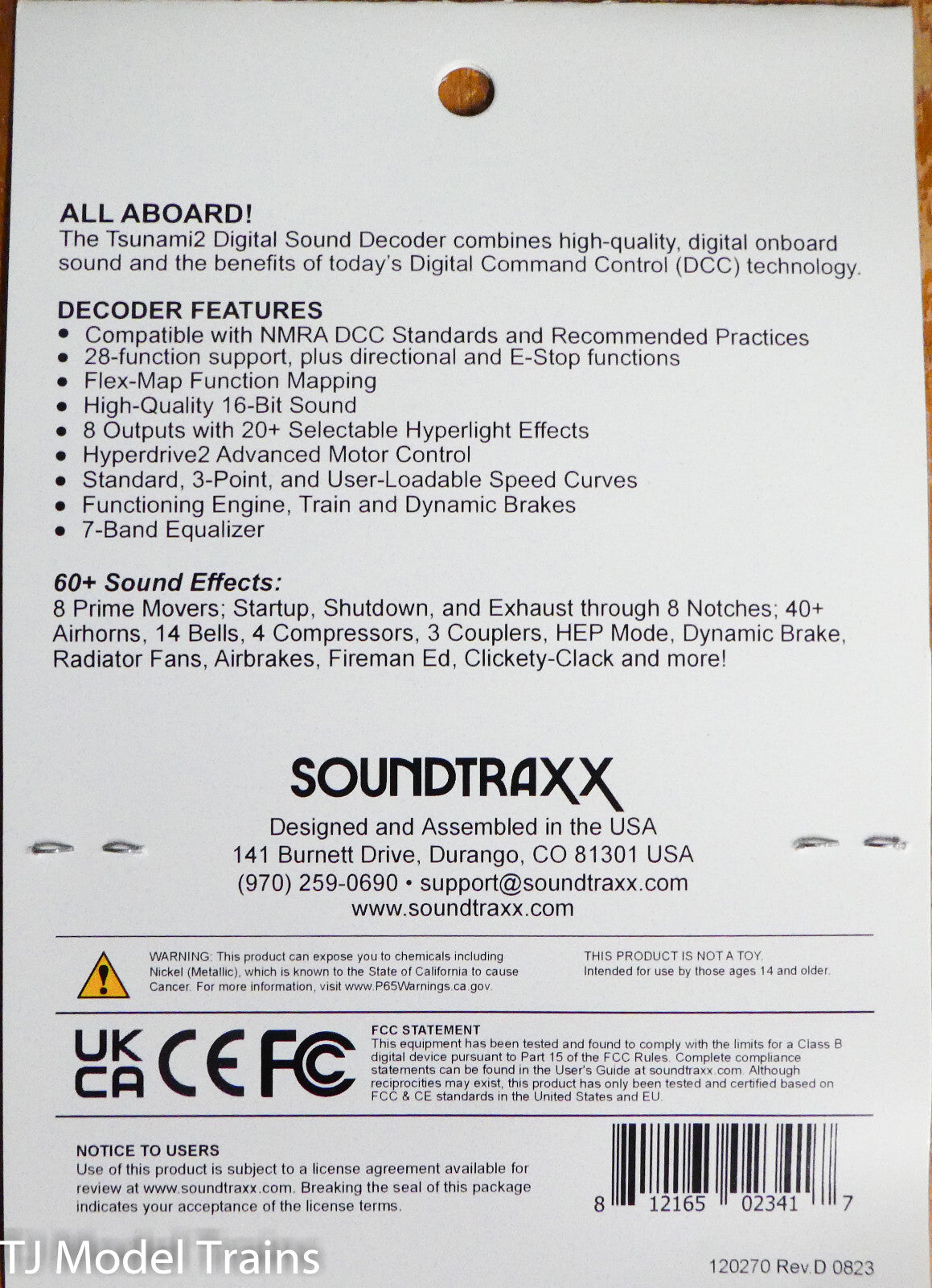 Tsunami 2 / Soundtraxx #885814 / 8-Function Sound and Control DCC Decoder