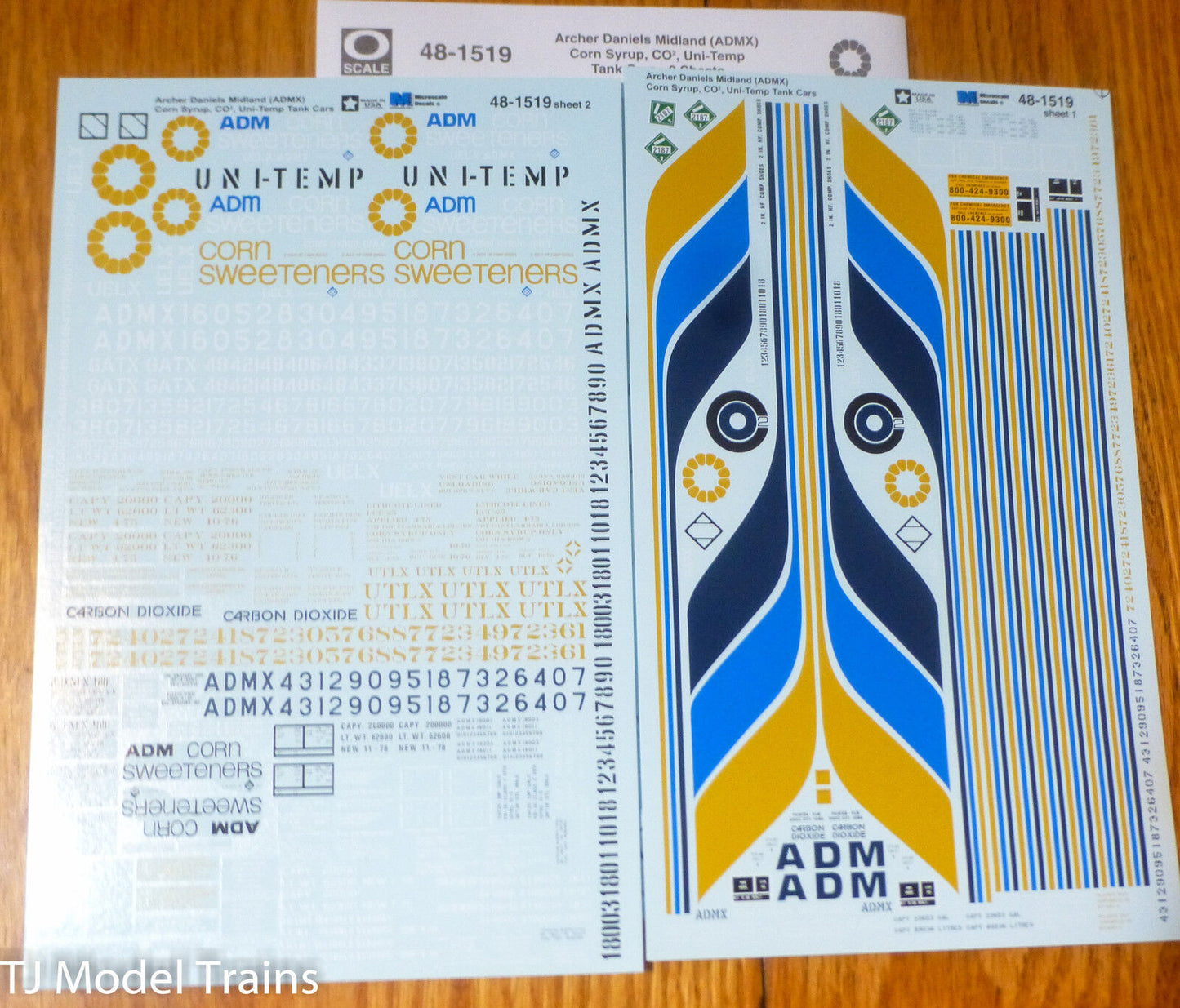 Microscale Decal O #48-1519 Archer Daniels Midland (ADMX) Corn Syrup, CO 2, Uni