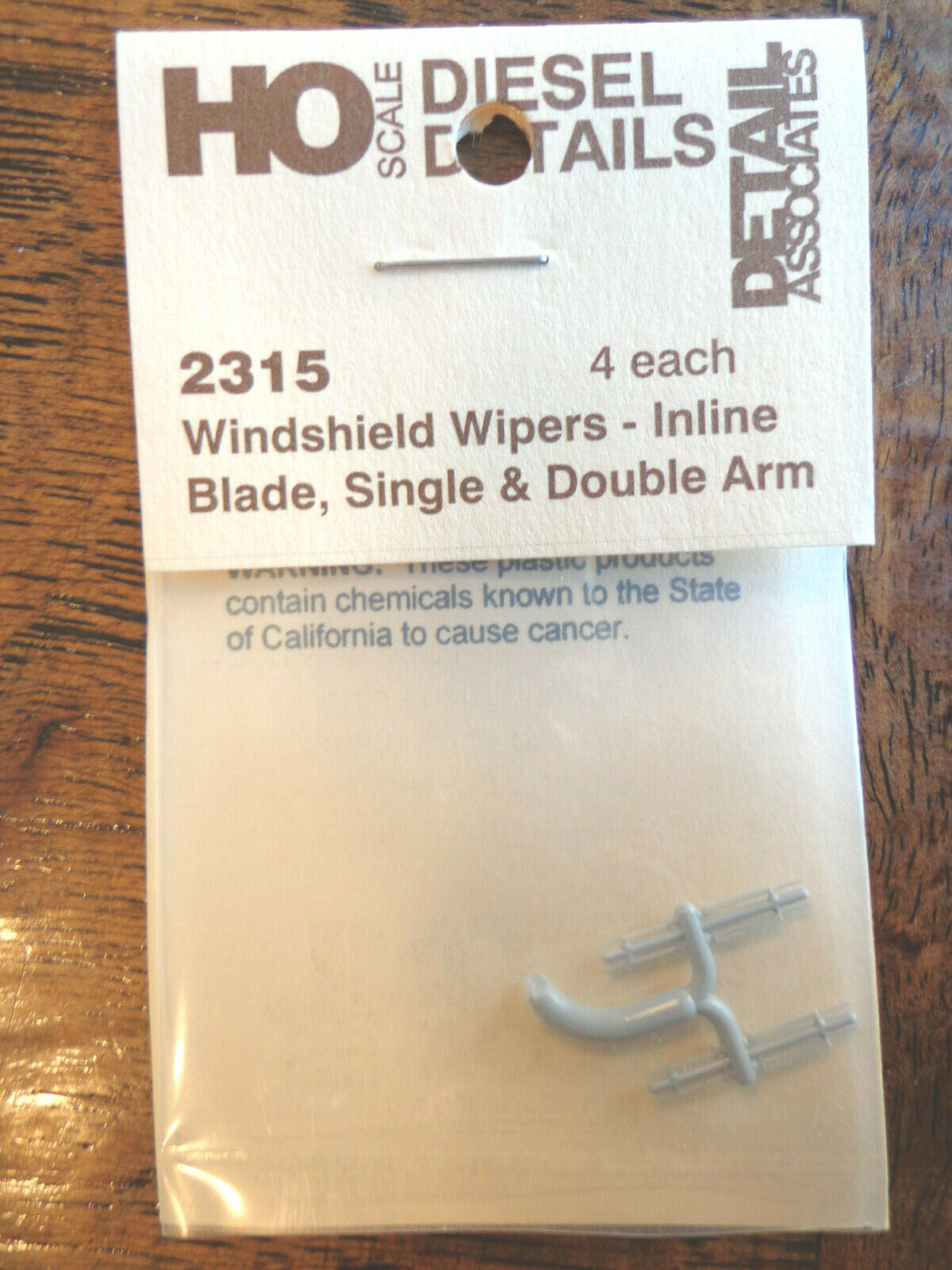 Detail Associates HO #2315 Windsheild Wipers-Inline Blade, Single & Double Arm
