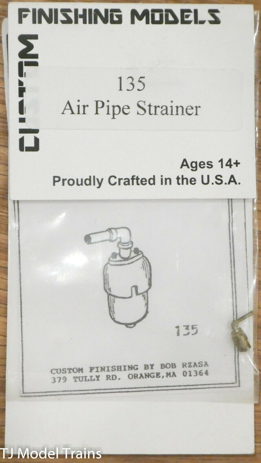 Custom Finishing HO #135 Steam Locomotive Detail - Air Pipe Strainer (Brass)