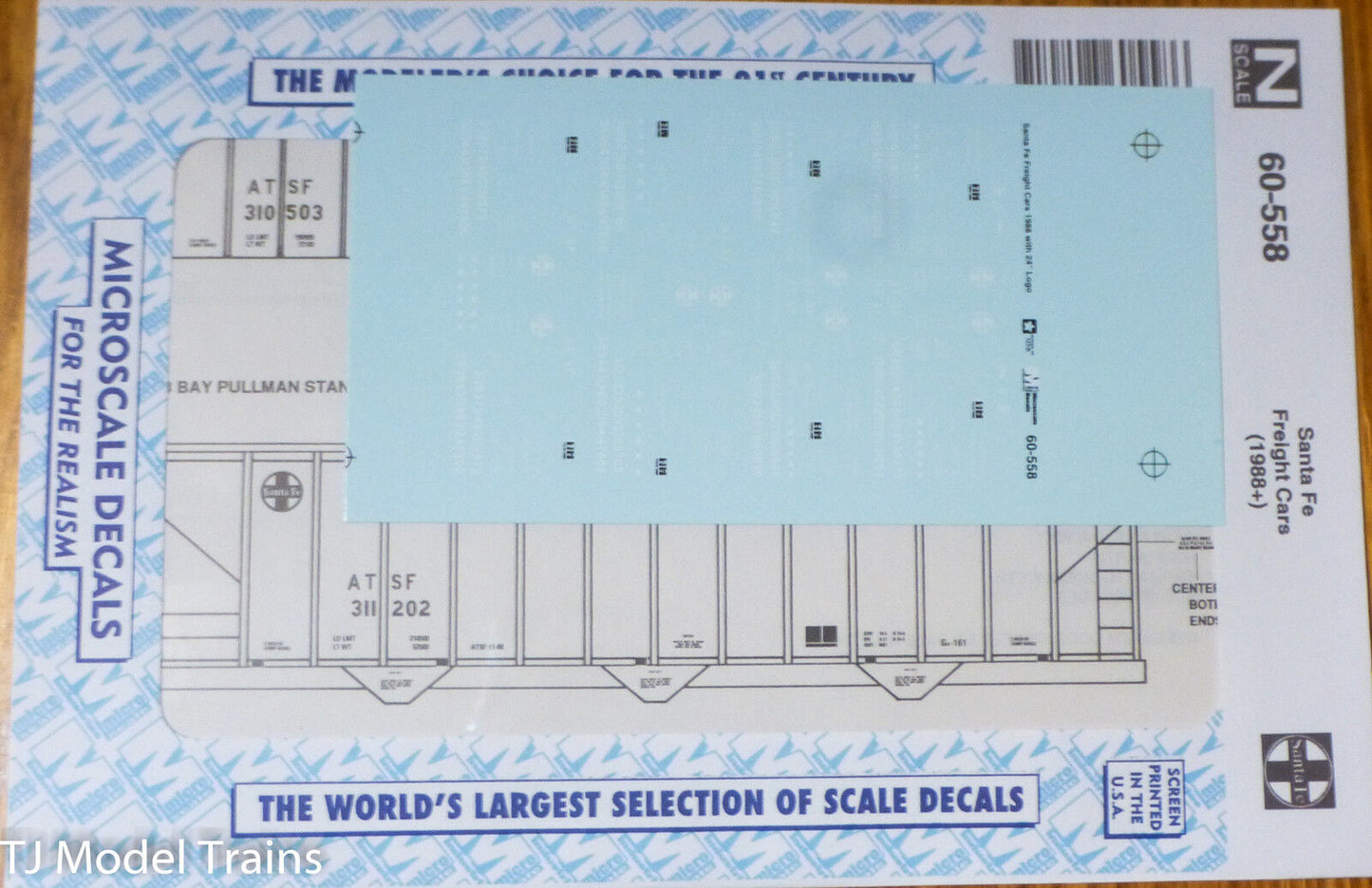 Microscale Decal N #60-558 Decal for: Santa Fe Freight Cars 1988+ era