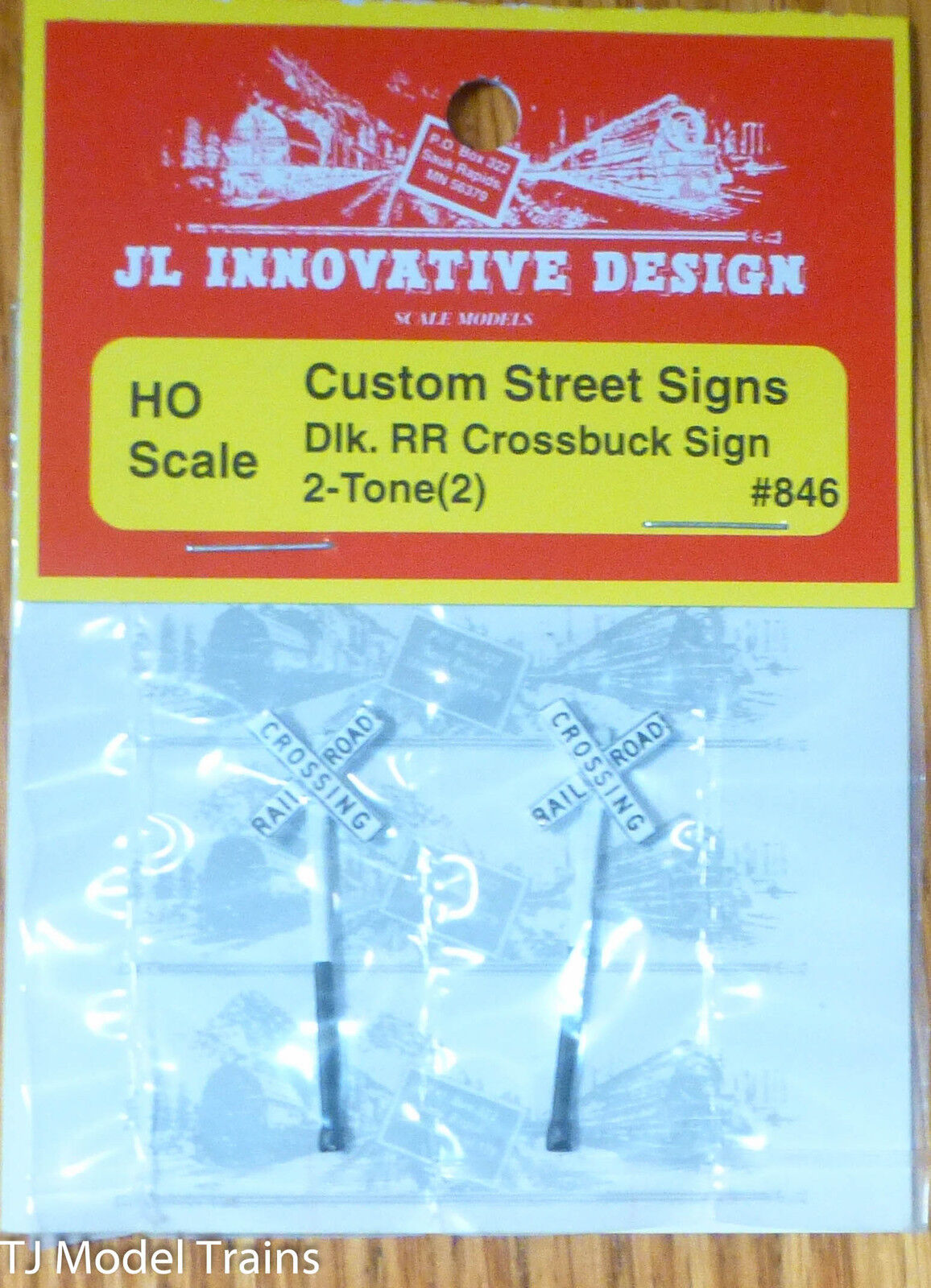 JL Innovative Design #846 Custom Deluxe Railroad Crossbucks -- Two-Tone