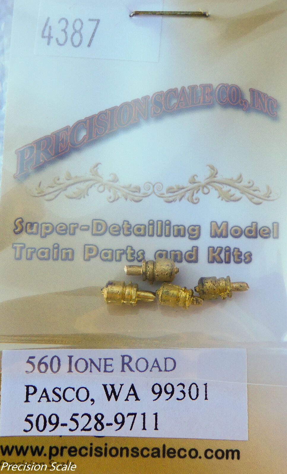 Precision Scale O #4387 Valves, Pop, 3 1/2" Ashton Muffled (Brass Castings)