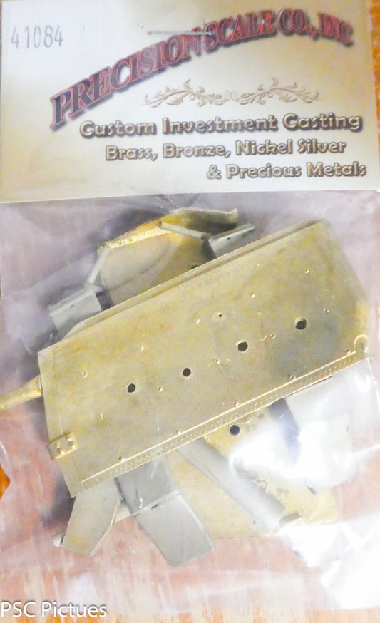 Precision Scale O #41084 Firebox Sides w/Ashpan Bottom Cover, C&O (Brass Kit)