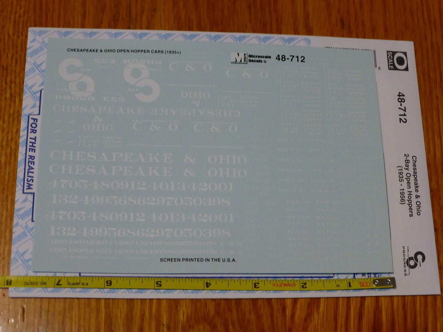 Microscale Decal #48-712 Chesapeake & Ohio 2-Bay Open Hoppers (1935-1956)