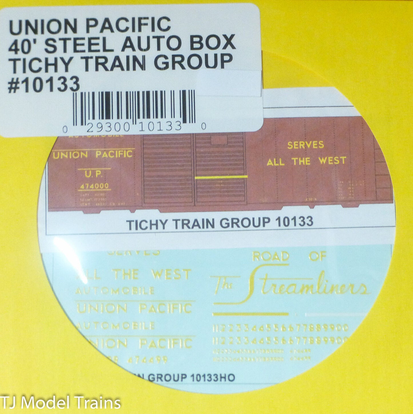 Tichy Train Group #10133 Decal for: Union Pacific 40' Steel Auto Boxcar (Serves
