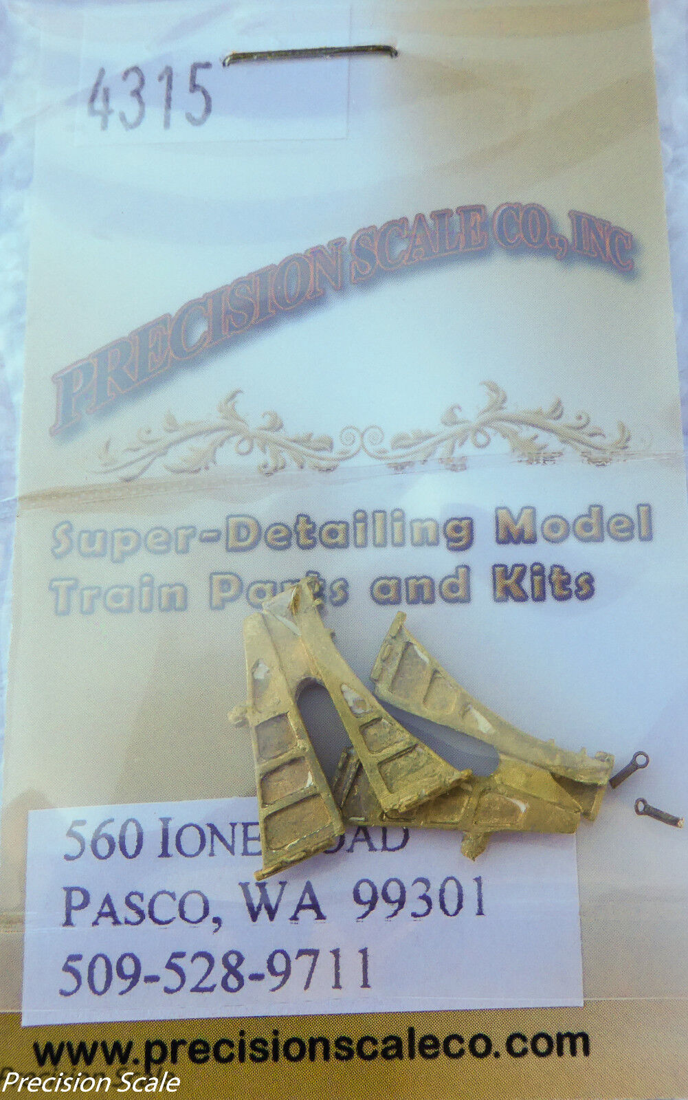 Precision Scale O #4315 Frogs w/ Wedges, Rerail, Noland Type, R&L (Brass Parts)