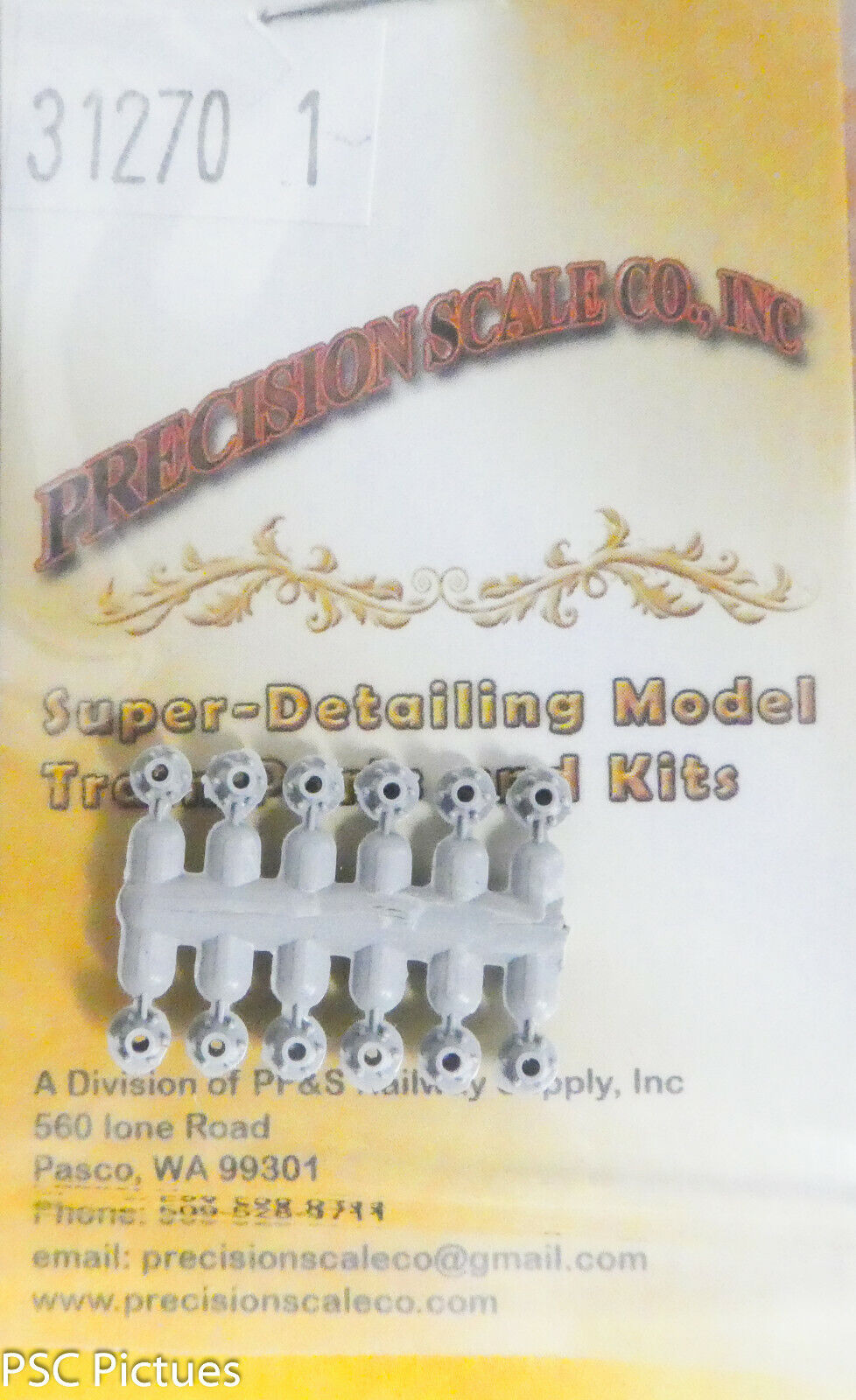 Precision Scale HO #31270.1 Fittings, Blow-Down Steam w/0.30" Core (Plastic)