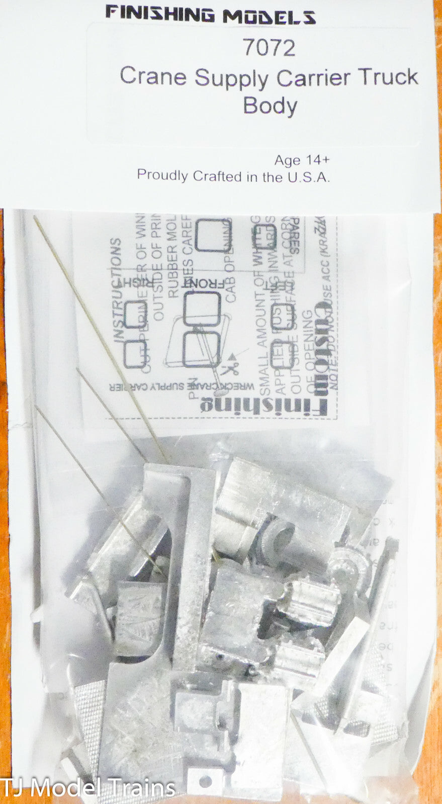 Custom Finishing Models HO #7072 Crane Supply Carrier Truck Body (Kit) Pewter