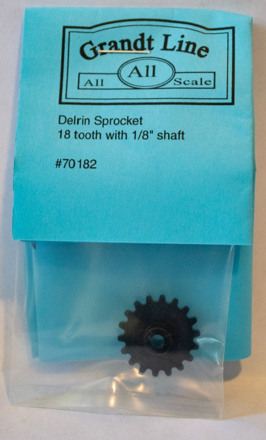 Grandt Line #70182 Delrin Sprockets -- 1/8" 3.2mm Shaft, 18-Tooth