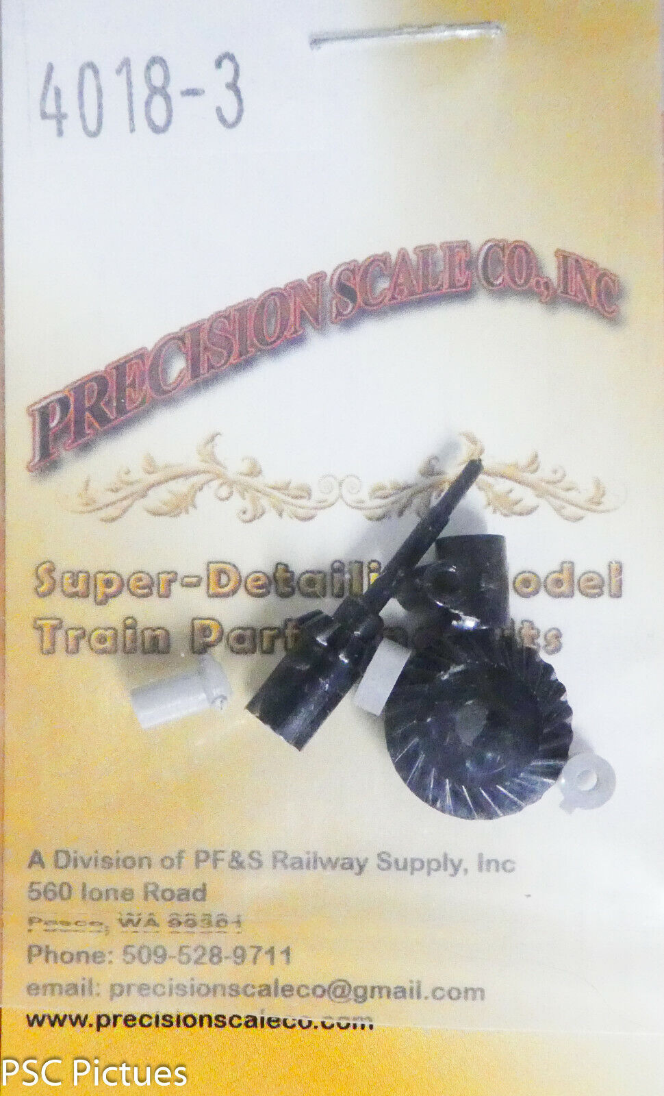 Precision Scale HOSA #4018.3 Gears w/2:1 Ratio Skewed Bevel Gears 3/32" Shay Dri