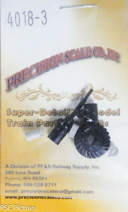 Precision Scale HOSA #4018.3 Gears w/2:1 Ratio Skewed Bevel Gears 3/32" Shay Dri
