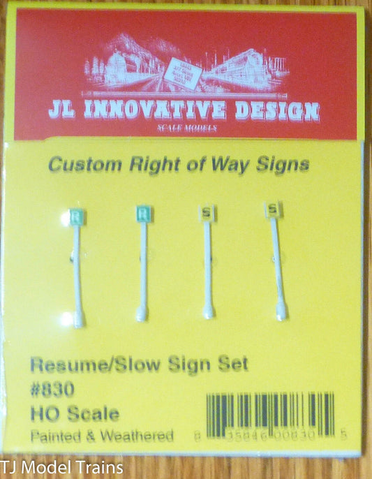 JL Innovative Design #830 Custom Railroad Right-of-Way Signs -- Resume Speed/Slo