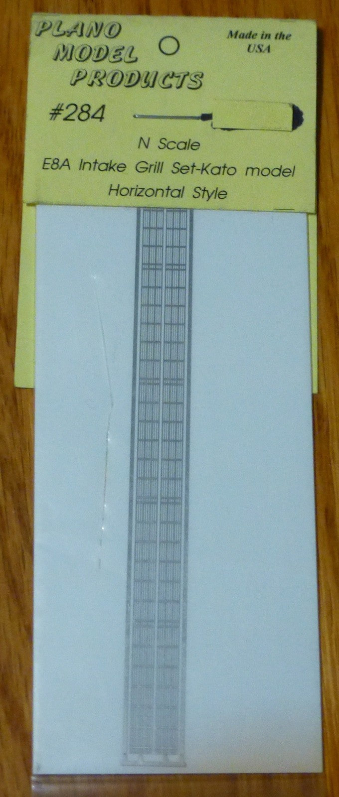 Plano Model Products N #284 Details for: E8A Intake Grille -- Horizontal