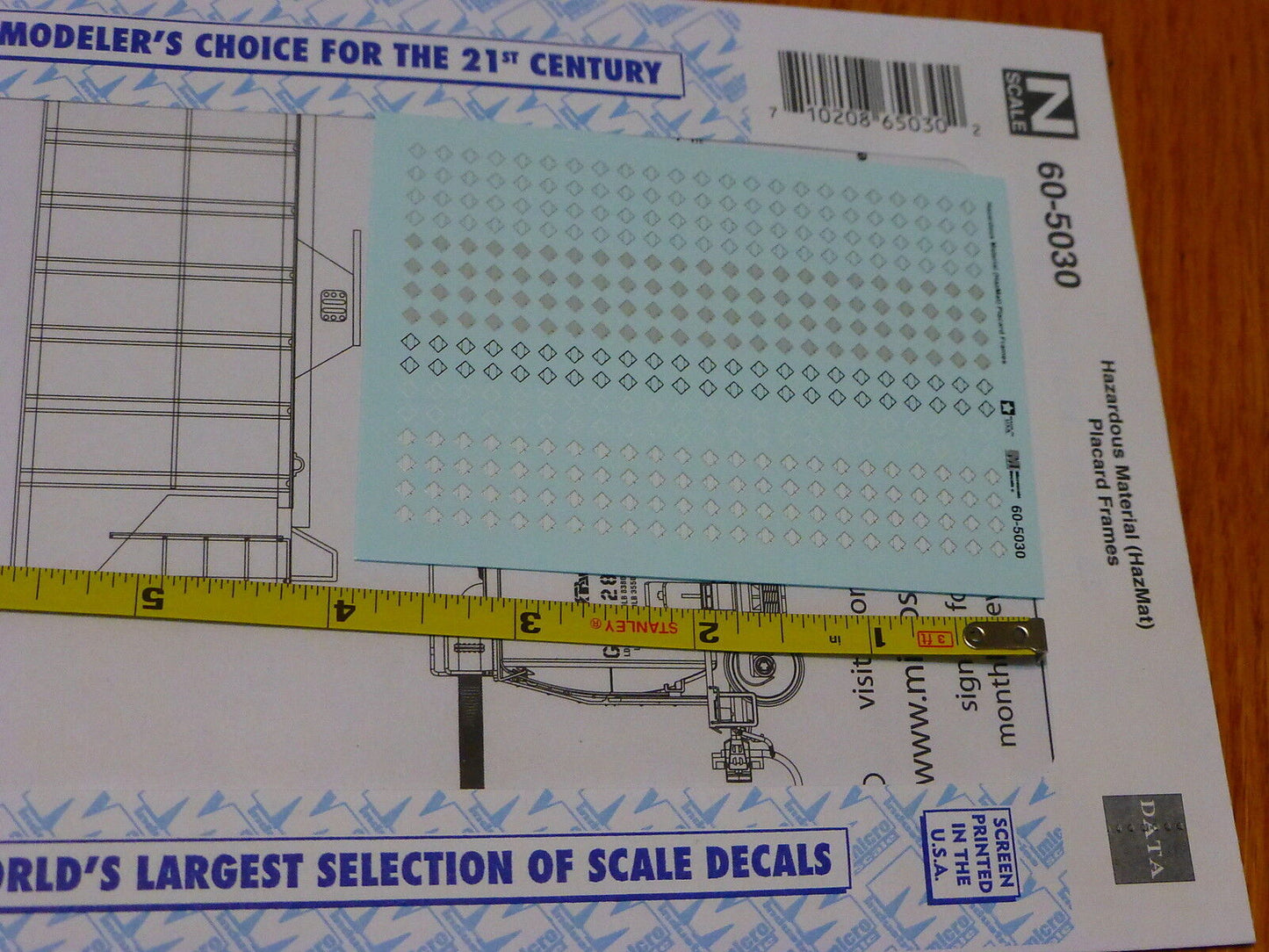 Microscale Decal N #60-5030 Hazardous Material (HazMat) Placard Frames