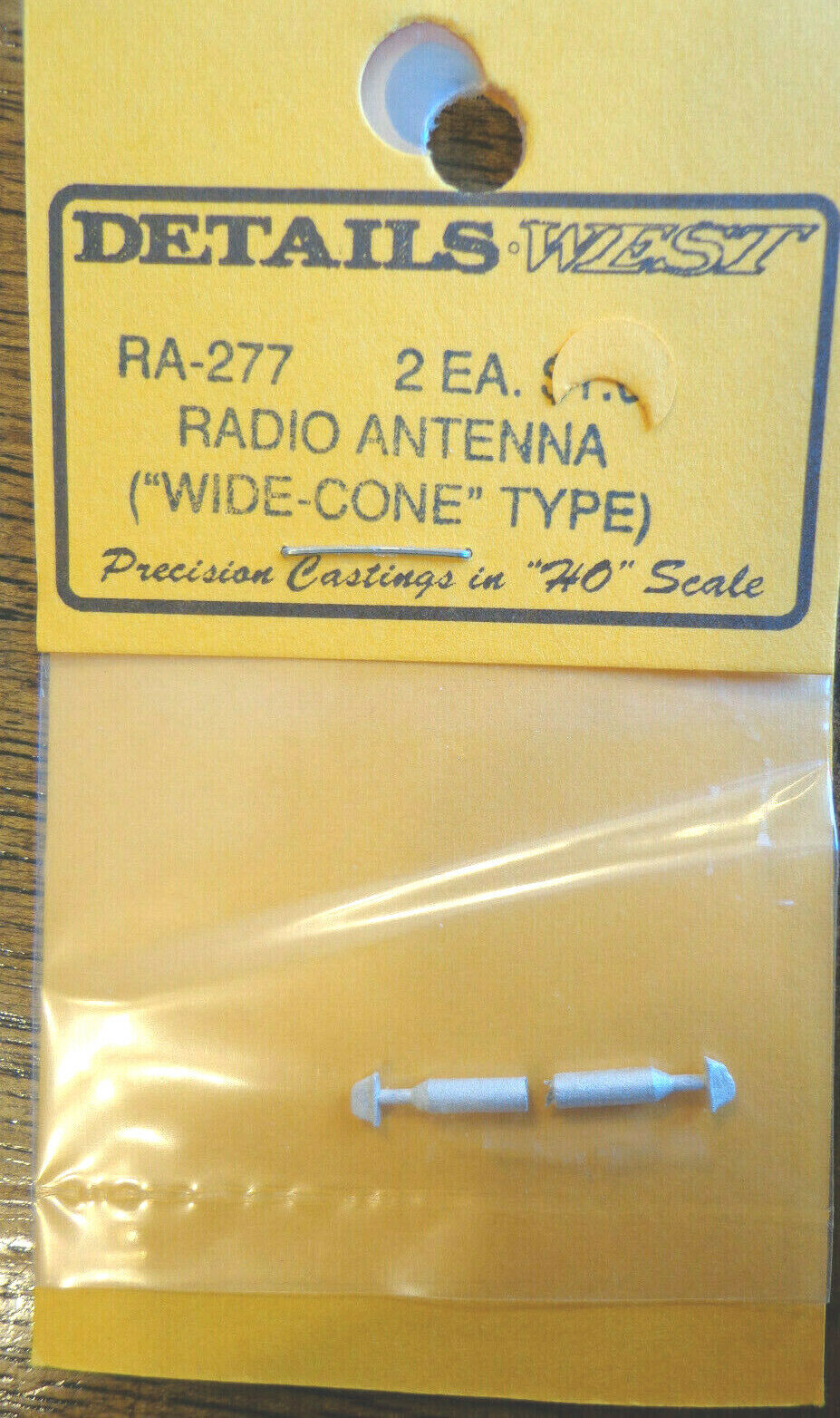 Details West HO #277 Radio Antenna -- "Wide Cone" Type (White Metal Parts 2)