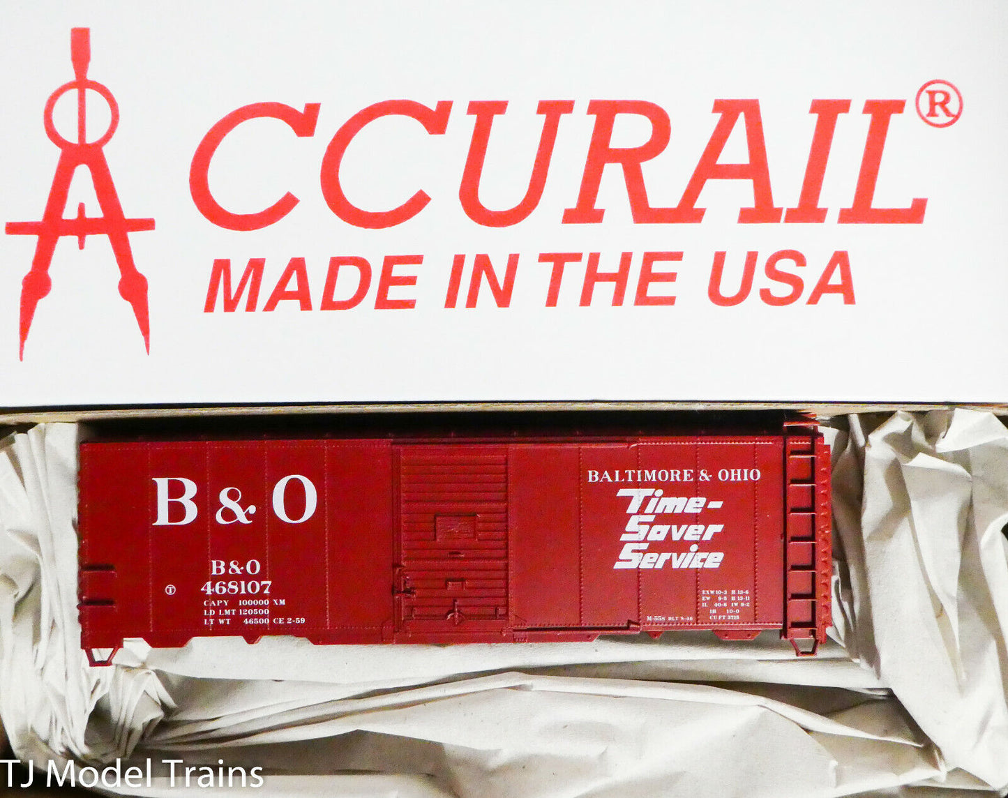 Accurail HO #8130.1 (Rd #468107) Baltimore & Ohio 40' Stingle Door Steel Box Car