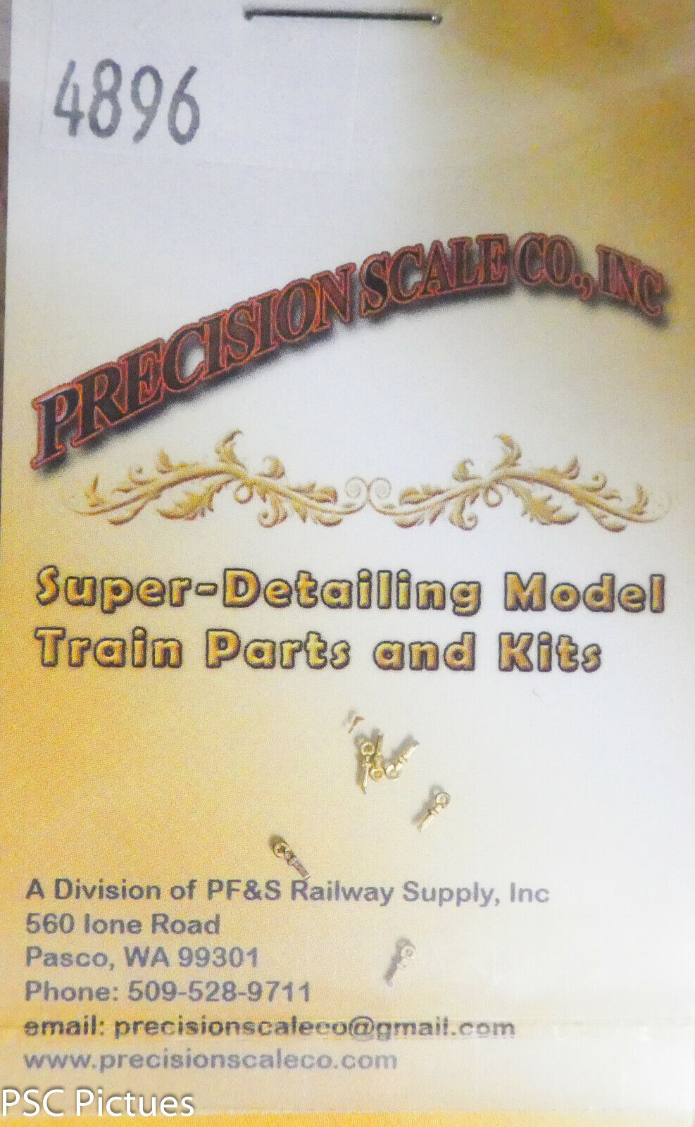 Precision Scale #4896 Brackets, .3mm Pipe, .012" Core, HO=1" (Brass Parts)