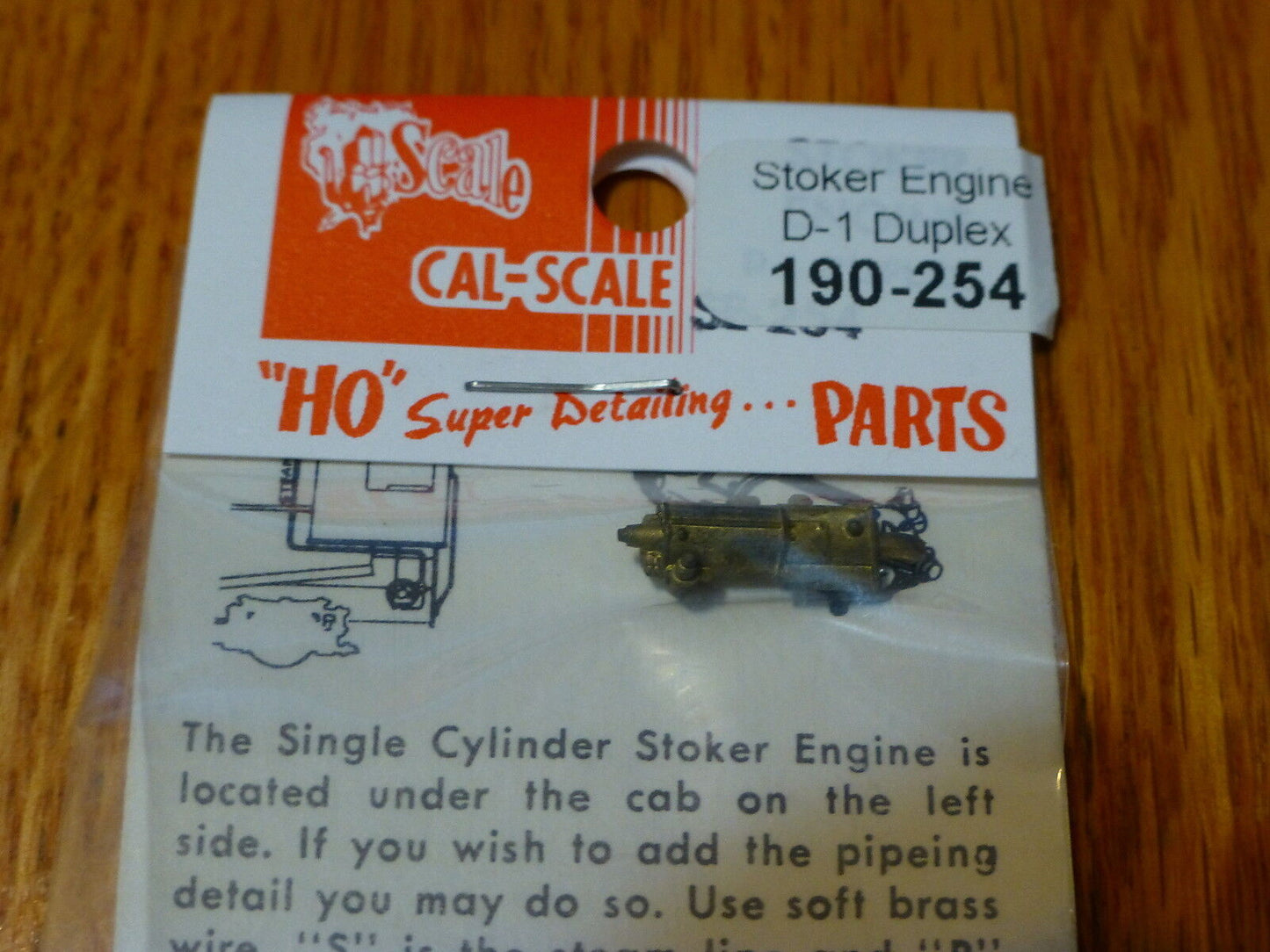 Cal-Scale #254 Steam Loco Stoker (Brass Casting) -- Single Cylinder, Duplex Type