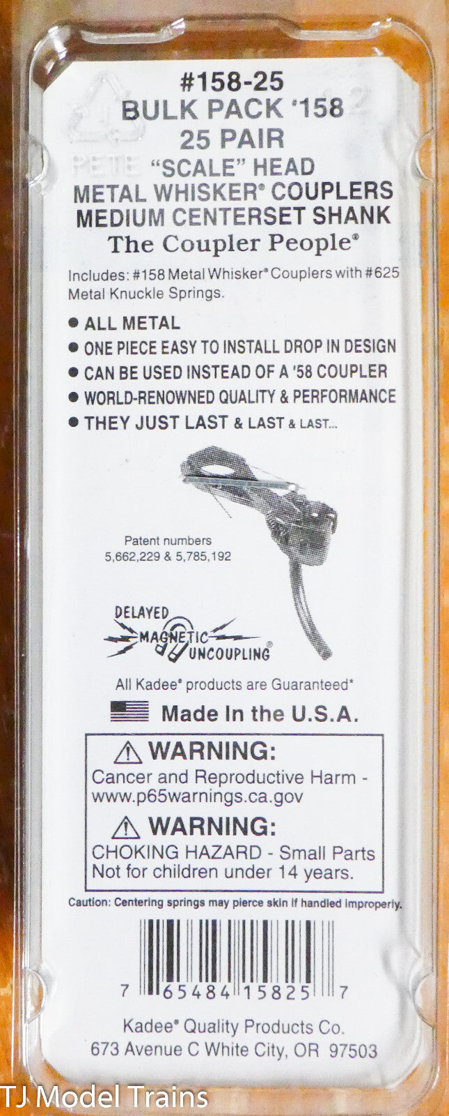 Kadee HO #158-25 Bulk Pack of 158's (25 Pair in pk) Made in The USA