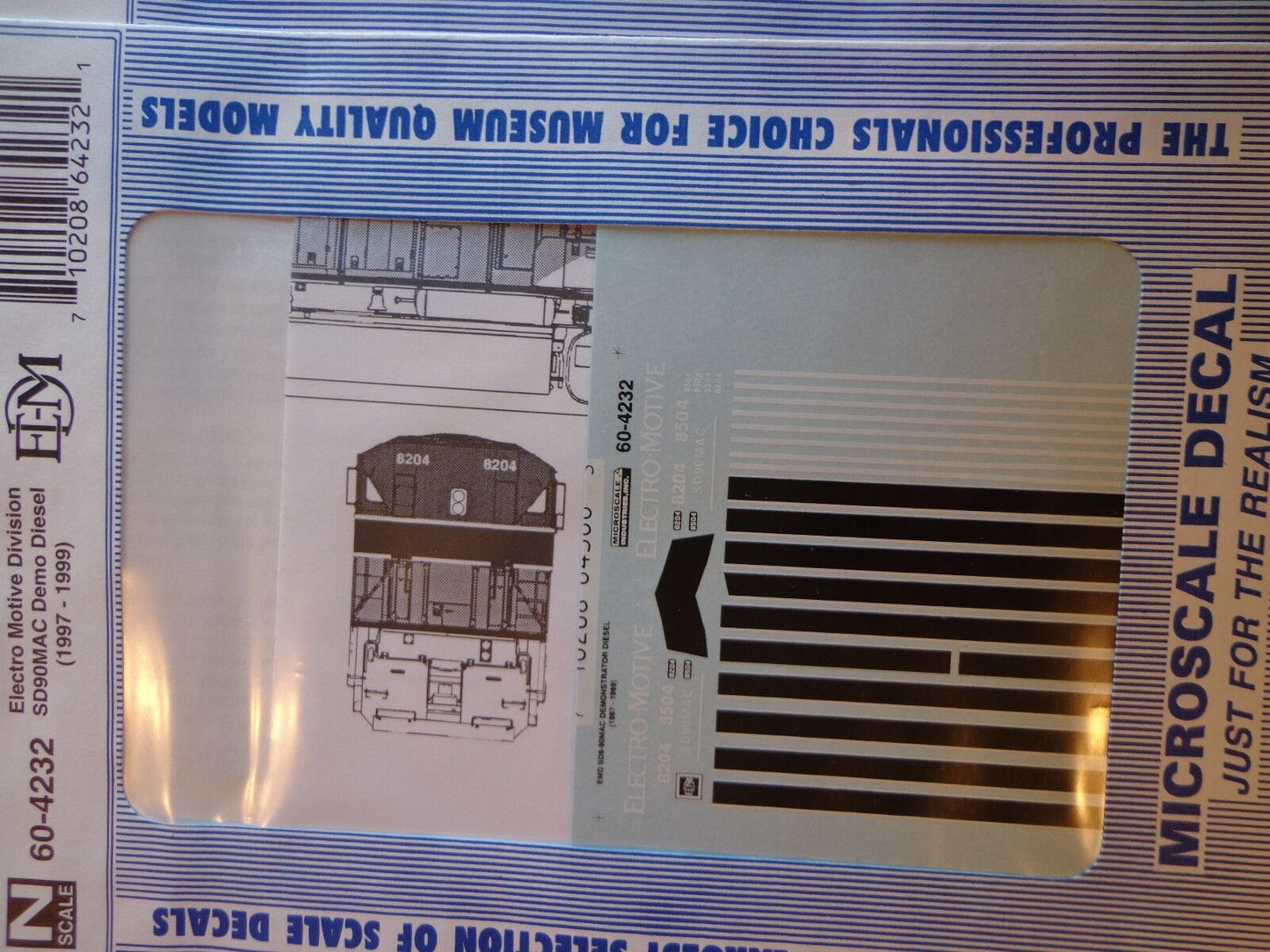 Microscale Decal N #60-4232 EMD Diesel - Demonstrator - SD90MAC Dates:1997-99
