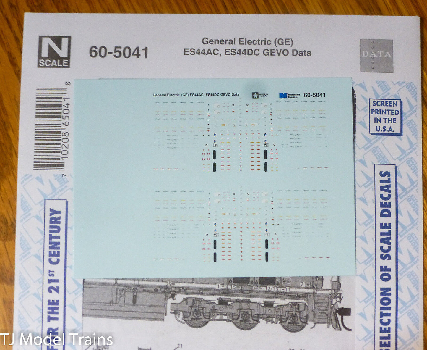 Microscale Decal N #60-5041 General Electric (GE) ES44AC - ES44DC - GEVO - Data