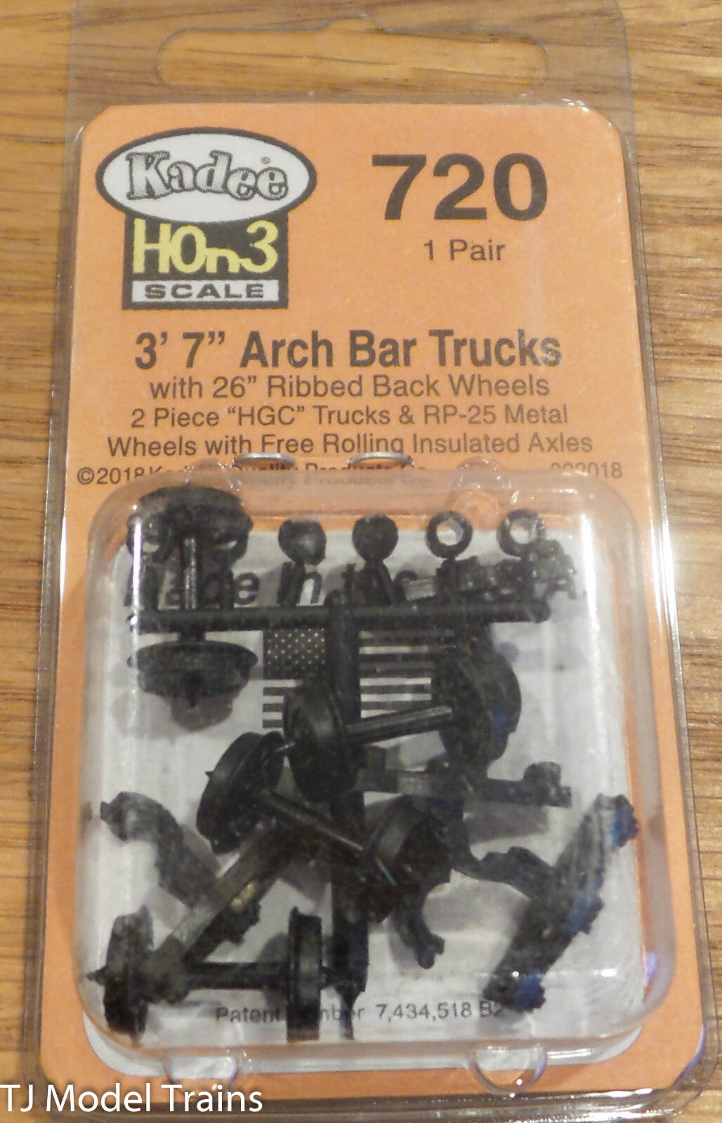 Kadee HOn3 Scale #720 3' 7" Arch Bar Trucks/ Truck Kit