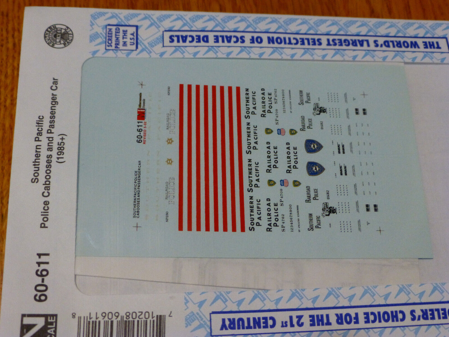 Microscale Decal N #60-611 Southern Pacific Police Cabooses and Passenger Car (