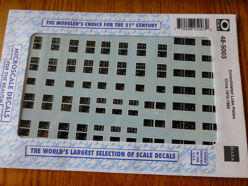 Microscale O #48-5003 Consolidated Lube Plates Circa (1970-1980) Data
