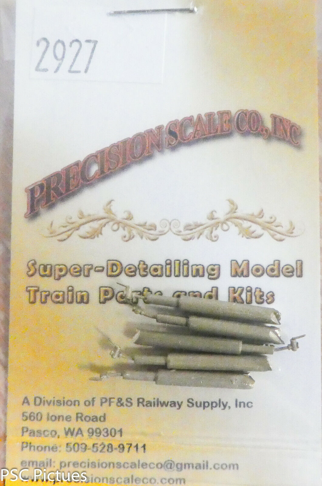 Precision Scale HO #2927 Drain Valve, Open (Brass Castings)